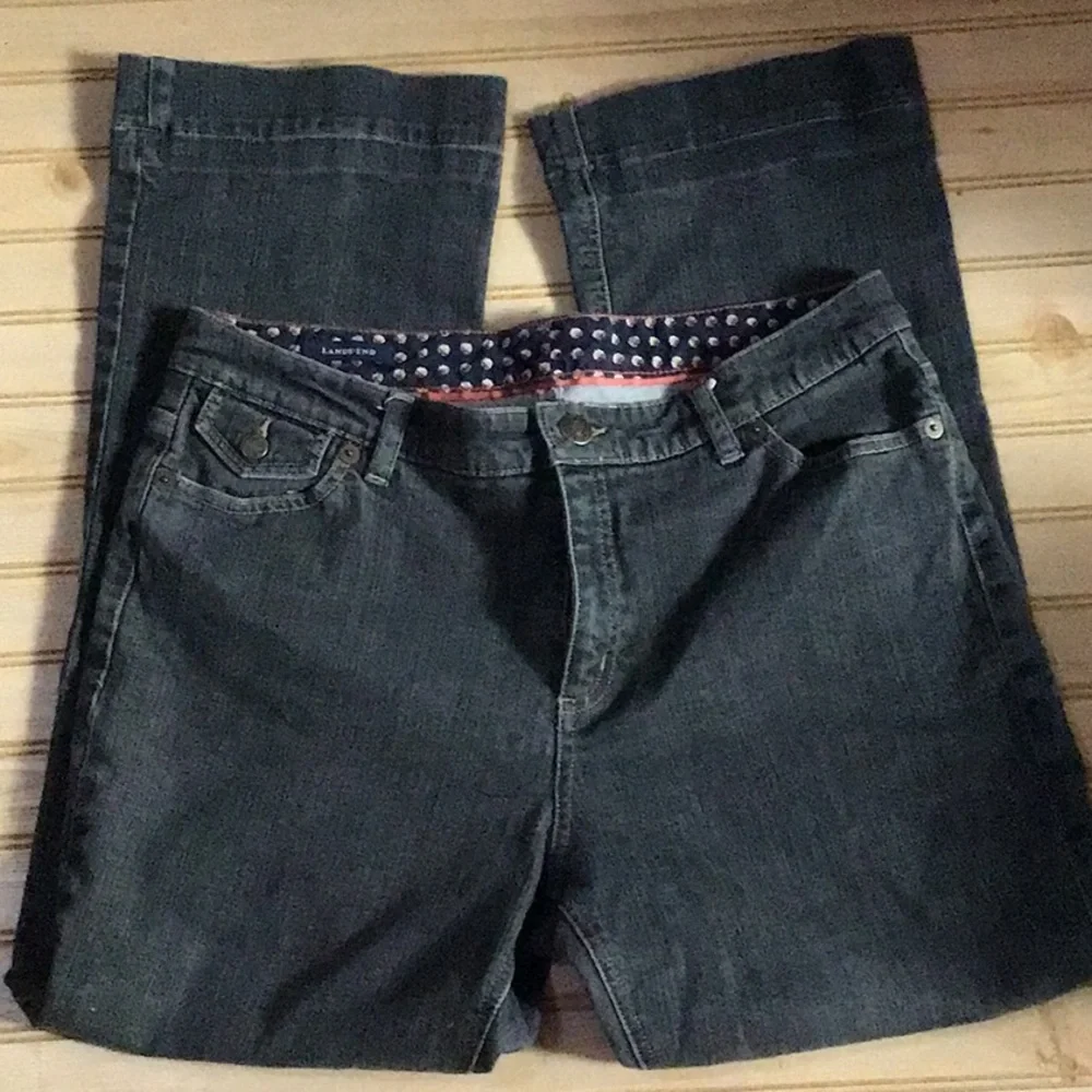 Land’s‎ End Dark Grey Gray Denim Jean Sz 14